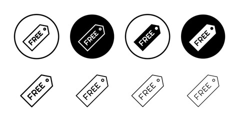 Free tag icon Thin line vector illustration set