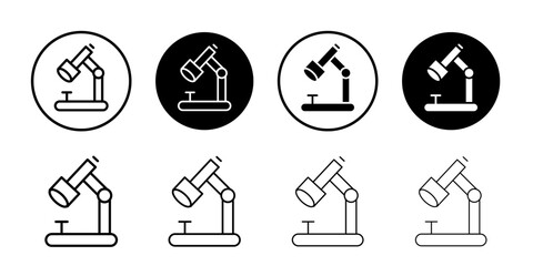 Microscope icon Thin line vector illustration set