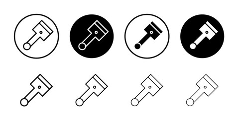 Piston icon Thin line vector illustration set