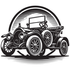 Silhouette Antique Classic Retro Cars Vector Isolated In White Background 5