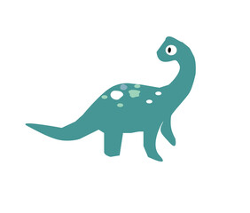 Fototapeta premium Cute Green Vector Dinosaur Illustration on white background