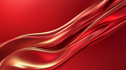 Luxurious red background with smooth curves and subtle metallic accents, exuding sophistication and elegance