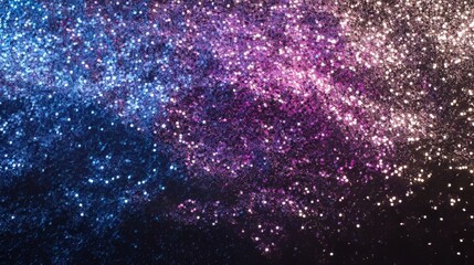 Obraz premium Abstract glitter silver, purple, blue lights background. de-focused. banner. space background. Ultra realistic. Photorealistic