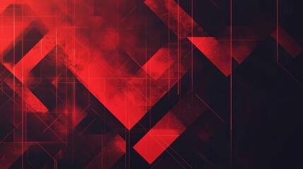 Minimalist red background with dark red geometric shapes, conveying a sense of power and modern elegance