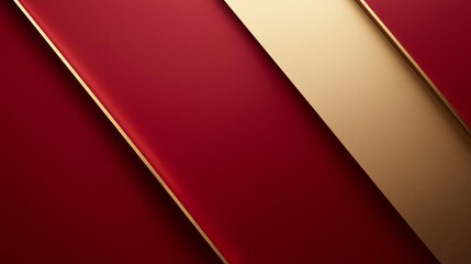 Obraz premium Minimalist red background with delicate gold accents and abstract geometric shapes, perfect for a refined business environment