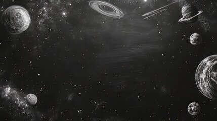 Naklejka premium Chalk black board blackboard chalkboard background. space background. Ultra realistic. Photorealistic