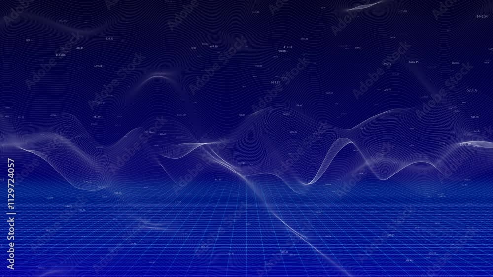 Poster digital waves technology, engineering, science and artificial intelligence background. crypto curren