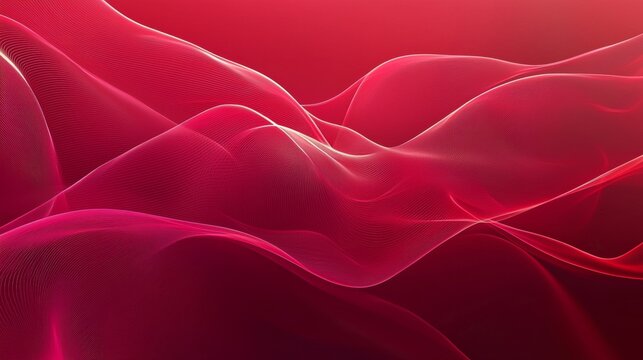 Rich red background with a soft, gradient wave pattern