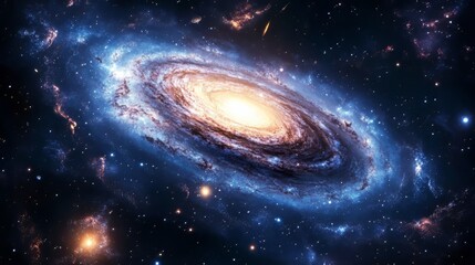 Naklejka premium Milky way galaxy with stars and space in the universe background at thailand. space background. Ultra realistic. Photorealistic