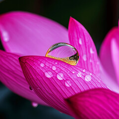 Lotus Petal with Golden Dewdrop