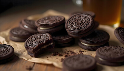 Chocolate Sandwich Cookies with Cream Filling