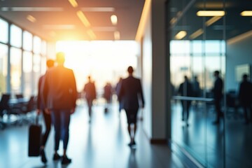 Business Professionals in Motion: A Dynamic Office Scene Ideal for Corporate Marketing and Advertising