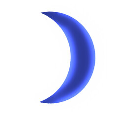 dark blue glowing crescent moon