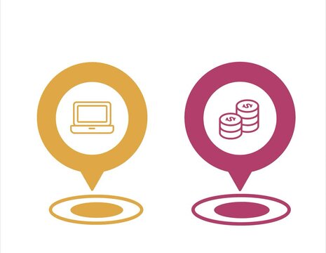 Animated bussines pin icon pack vector pack