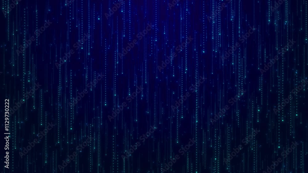 Aufkleber blue falling matrix digital rain matrix style cyrillic alphabet code rain effect animation backgroun