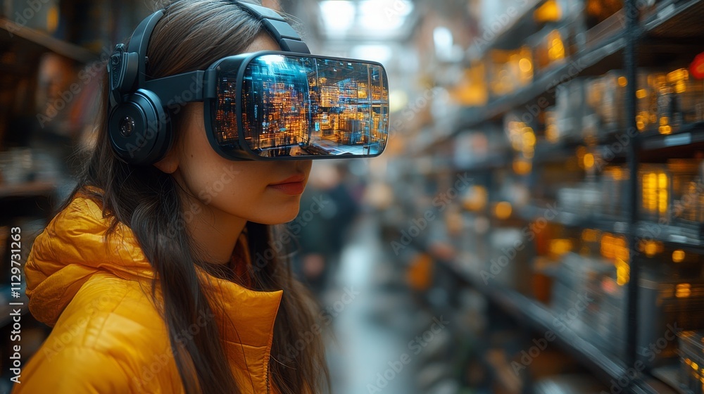 Poster exploring innovative augmented reality technology in a warehouse setting with a virtual experience