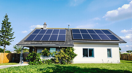 Fototapeta premium House with solar Panels