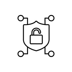 cyber security icon Flat symbol set outline