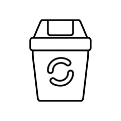 dust bin icon Flat symbol set outline