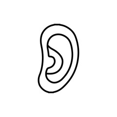 ear icon Flat symbol set outline