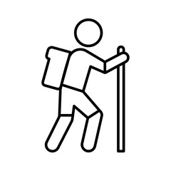 Obraz premium hiking icon Flat symbol set outline