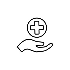 Obraz premium medical support icon Flat symbol set outline