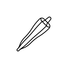 okra icon Flat symbol set outline