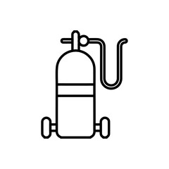 oxygen cylinder icon Flat symbol set outline