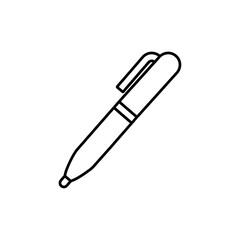 pen icon Flat symbol set outline