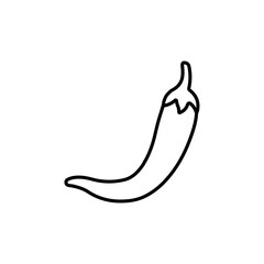 red chili icon Flat symbol set outline