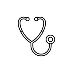 stethoscope icon Flat symbol set outline