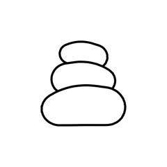 stone icon Flat symbol set outline