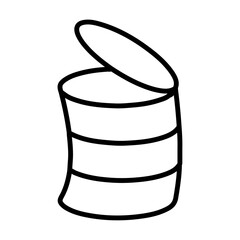 tin can icon Flat symbol set outline