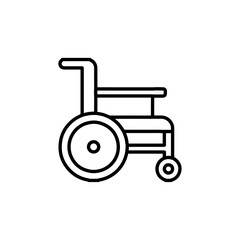 wheel chair icon Flat symbol set outline