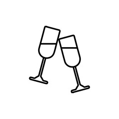 wine glass icon Flat symbol set outline