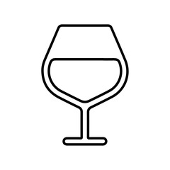 wine glass icon Flat symbol set outline
