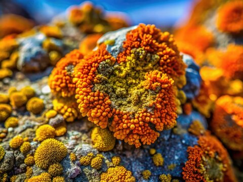 Mediterranean Roccella tinctoria lichen: a close-up showcasing its texture, botanical detail, and orcein dye potential.