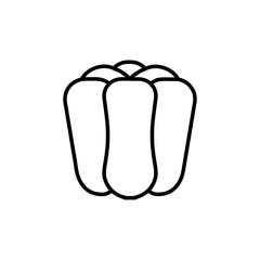 bell pepper icon Flat symbol set outline