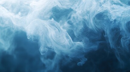 Abstract Blue Smoke Swirling Patterns Background