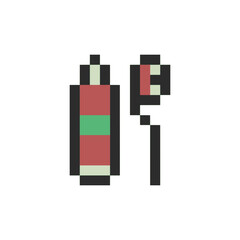 toothpaste and toothbrush pixel art