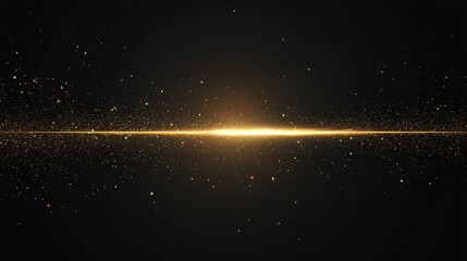 Create a minimalist black background with a single, softly glowing golden line running horizontally