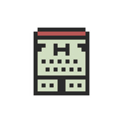 hospital building simple pixel art