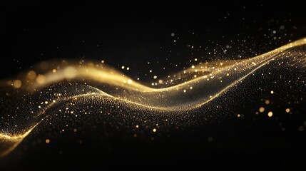 Generate a smooth black background with a single, gently curving golden line
