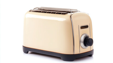 Bread toaster isolated on white background. breakfast food meal kitchen technology appliance equipment, domestic electric machine utensil object, household home cooking, crust, hot, slice.