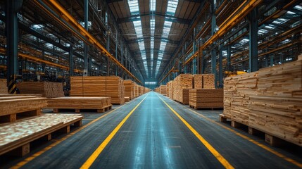Fototapeta premium Wood Warehouse Interior