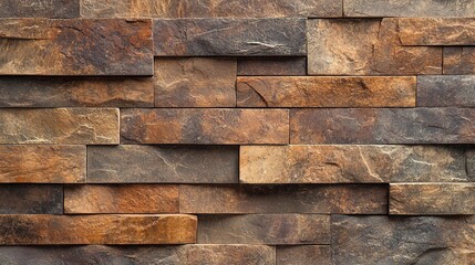 Textured Rustic Brick Wall with Brown and Orange Tones