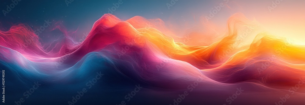Poster abstract gradient poster design with vibrant smooth blending colors and light grainy background