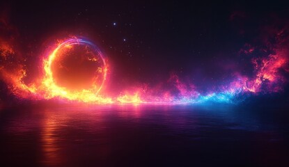 Obraz premium Fire and Water, a Cosmic Dance
