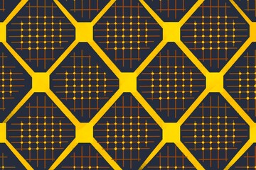 Abstract energy grid pattern with golden hues