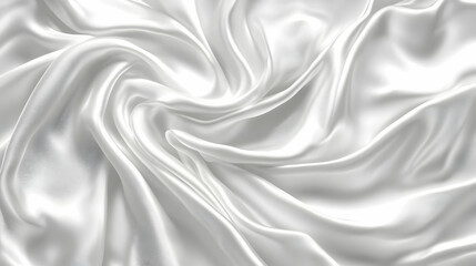 Obraz premium Swirling white silk fabric texture background.